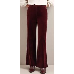 THE KOOPLES Burgundy Velvet Suit Trousers - Size 35 French/US 0